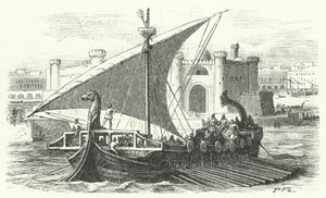 Ankunft eines phönizischen Handelsschiffs in einem Hafen (Stich) von German School
