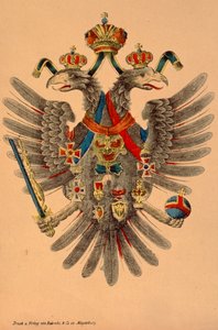 Österreichisch-Ungarisches Kaiserwappen, veröffentlicht von Robraki & Co., Magdeburg, ca. 1865 von German School