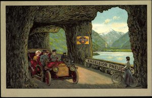 Automobil im Tunnel, Excelsior Pneumatics