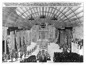 Bankett im Römer-Saal in Frankfurt am Main zu Ehren der Krönung von Karl VI. am 22. Dezember 1711