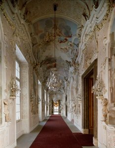 Barockkunst: Blick auf den Spiegelsaal des Ludwigsburger Schlosses (Ludwigsburg). 1704-1707 Deutschland