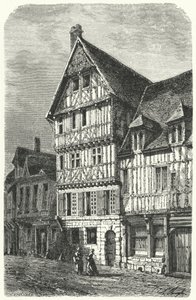 Geburtsort in Rouen des französischen Dramatikers Pierre Corneille (Stich) von German School