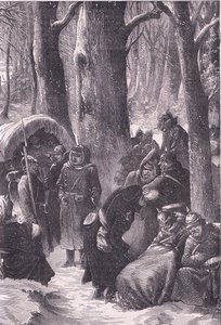 Biwak im Schnee, Cassells Geschichte des Krieges zwischen Frankreich und Deutschland, veröffentlicht von Cassell and Company Limited, ca. 1890 von German School