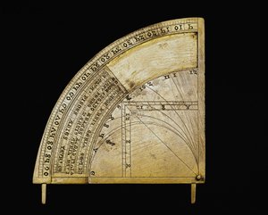Messingzifferblatt mit Schieber, hergestellt in Deutschland. Dim. Radius 12,2 cm. 14. Jahrhundert Florenz, Istituto e Museo di Storia delle Scienze