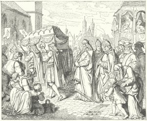 Karl IV. von Böhmen folgt dem Trauerzug von Günther von Schwarzburg, König von Deutschland von German School