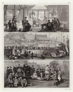 Chinesische Szenen (Gravur) von German School