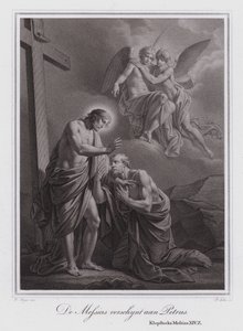 Christus erscheint Petrus (Gravur) von German School