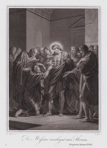 Christus erscheint Thomas (Gravur) von German School