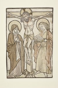 Christus am Kreuz zwischen Maria und dem Heiligen Johannes, 1460-70