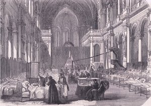 Kirche in Paris, in ein Krankenhaus umgewandelt, Cassells Geschichte des Krieges zwischen Frankreich und Deutschland, veröffentlicht von Cassell and Company Limited, ca. 1890