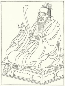 Konfuzius, antiker chinesischer Philosoph (551-479 v. Chr.) (Stich) von German School