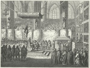 Krönung von Karl X. Gustav von Schweden im Dom zu Uppsala von German School