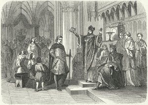 Krönung von Heinrich dem Jungen König durch Roger, Erzbischof von York von German School