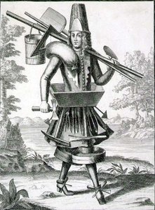 Kostüm für einen Maurer, veröffentlicht von Gerard Valck um 1690 von German School