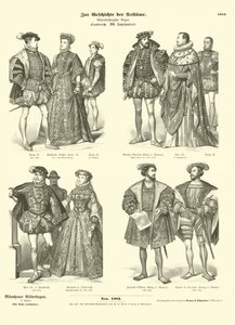 Kostüme des französischen Königshauses und Adels, 16. Jahrhundert von German School