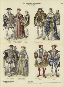 Kostüme der französischen Königsfamilie und des Adels, 16. Jahrhundert von German School