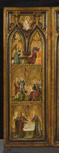 Kreuzigungstriptychon (ehemals bekannt als das Estouteville-Triptychon) (linker Flügel), ca. 1374