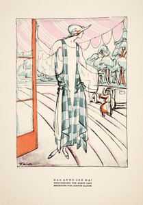 Das Auto Ist Da!, Werbung für Kleid von Marie Latz, aus Styl, veröffentlicht 1922