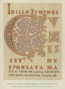 Geschmückter Buchstabe C aus Sintrams Evangelium longum, spätes 9. Jahrhundert von German School