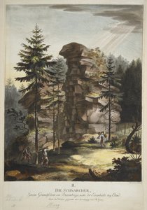 Der Hübichenstein, Vier Ansichten im Harz Wald von German School