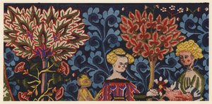 Detail aus Der Garten der Liebe, Wandteppich aus dem Elsass von German School