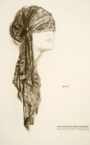 Die Dame mit dem Schleier, Hut von Martha Lowenthal, aus Styl, veröffentlicht 1922