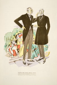 Diplomatischer Tee, Anzüge von Fasskessel U. Muntmann, aus Styl, veröffentlicht 1922 von German School