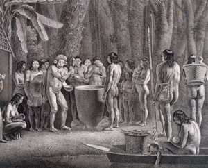 Trinkfest der Coroados-Stammes, ca. 1835-50