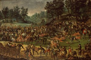 Herzog von Württemberg, seine Frau Dorothea von Baden und Höflinge feiern nach der Jagd von German School