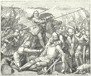 Eberhard II., Graf von Württemberg, in der Schlacht bei Döffingen von German School