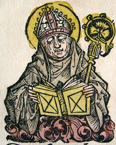 Edmund Rich, der Erzbischof von Canterbury, veröffentlicht in der Nürnberger Chronik, 1493