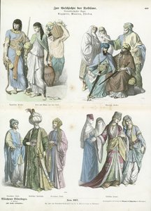 Ägyptische, maurische und türkische Kostüme von German School