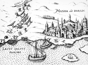 Eldorado, Illustration aus Regni Guianae, von G. Raleigh, 1594-96