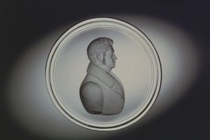 Graviertes Porträt von Dominick Biemann, Böhmen, 1834 (Glas) von German School