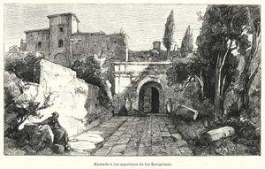 Eingang zum Grab der Scipios, Rom (Lithografie) von German School