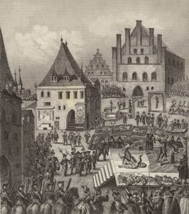 Hinrichtung der tschechischen protestantischen Rebellenführer in Prag von German School