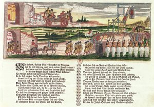 Hinrichtung von Joseph Süß Oppenheimer im Jahr 1738 von German School