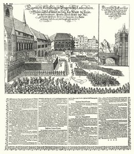 Hinrichtung von Rebellen gegen den Heiligen Römischen Kaiser Ferdinand II. in Prag von German School