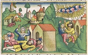 Exodus 11:1-10 Die sieben Plagen Ägyptens: der Tod der Erstgeborenen, aus der Nürnberger Bibel (Biblia Sacra Germanaica)