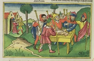 Exodus 12 Das erste Passah, aus der Nürnberger Bibel (Biblia Sacra Germanaica)