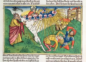 Exodus 9 13-35 Die sieben Plagen Ägyptens: Moses und die Plage von Hagel und Blitz, aus der 