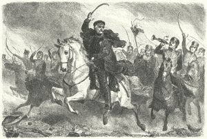 Feldmarschall Blücher in der Schlacht von Ligny von German School