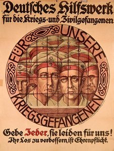 Erster Weltkrieg Poster, das die Deutschen auffordert, Geld zu spenden, um deutschen Kriegsgefangenen zu helfen von German School