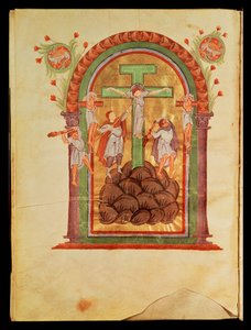 Fol.223v Die Kreuzigung, aus den Evangelien von Otto III., ca. 996
