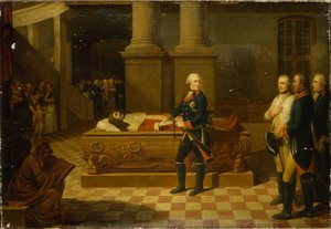 Friedrich II. in der Krypta des Kurfürsten von German School