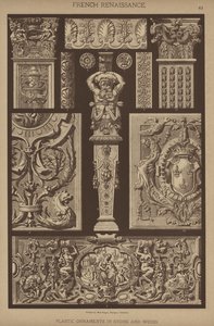 Französische Renaissance, plastische Ornamente in Stein und Holz von German School