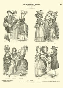 Französische Kostüme, 18. Jahrhundert von German School