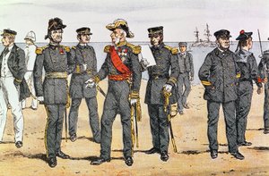 Französische Marineuniformen, späte 19. Jahrhundert von German School
