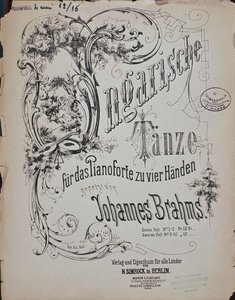 Frontispiz der Ungarischen Tänze von Johannes Brahms