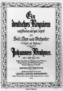 Frontispiz des Deutschen Requiems von Johannes Brahms (1833 - 1897)